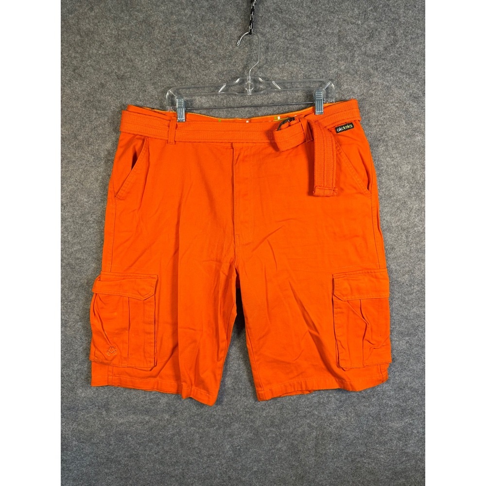 Akademiks‎ Mens Orange Cargo Shorts with Belt Size 40 A14SH01 Streetwear Cotton